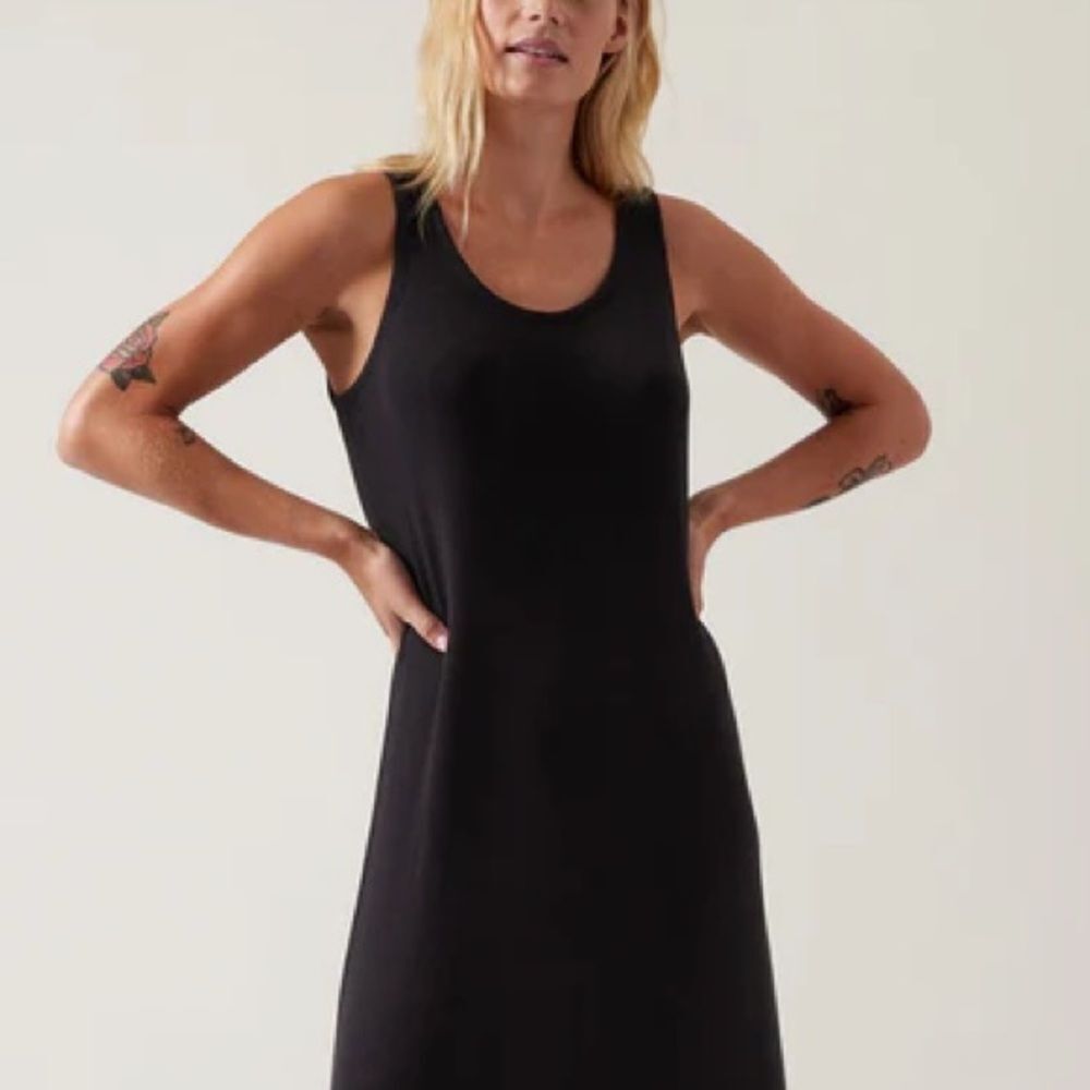 Athleta | NWT Black Well Rested Rib Sleep Tank Dress Size M